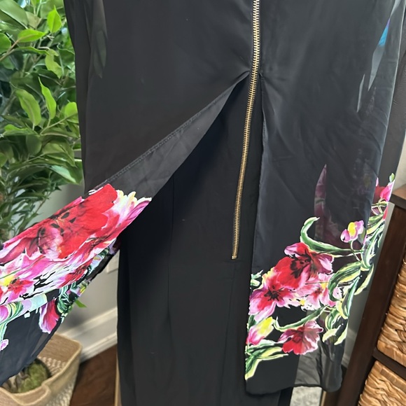 Joseph Ribkoff Tank Dress with Floral Overlay - Picture 5 of 9